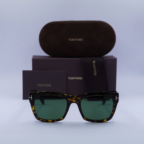 Tom Ford Nico 02 FT1062 52N Square Sunglasses - Havana/Green - Picture 2 of 9